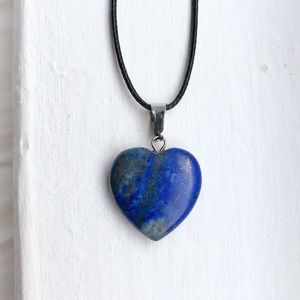 Small Lapis Lazuli Heart Pendant Necklace/Choker